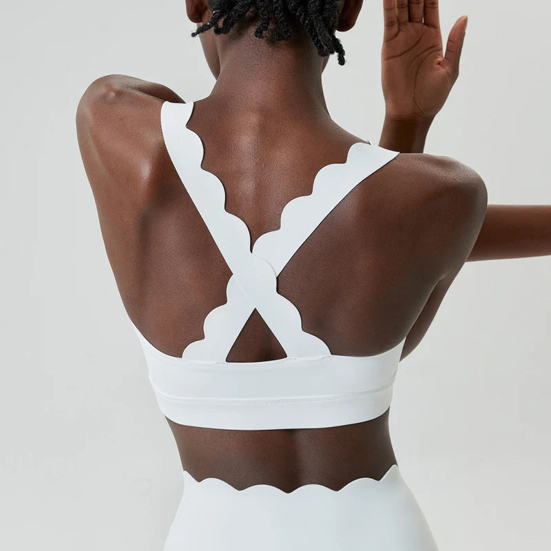 TWO PIECES FITNESS YOGA WHITE SET