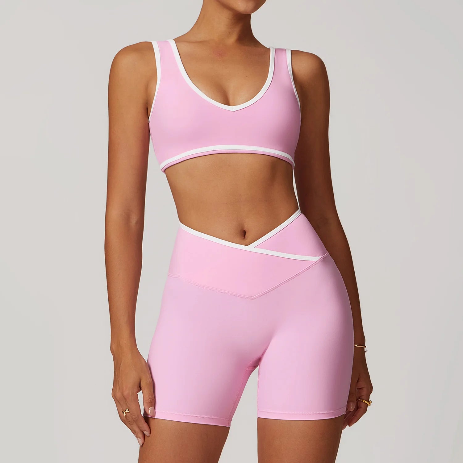 2PCS WOMEN FITNESS PINK SET