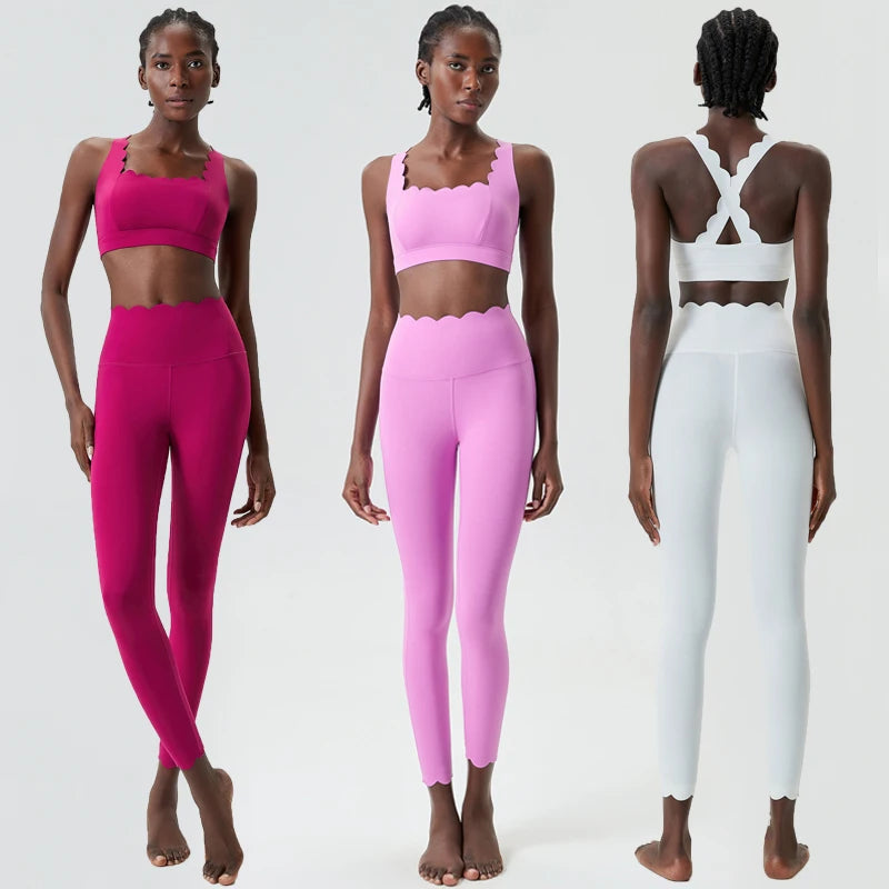 TWO PIECES FITNESS YOGA BERRY RED SET