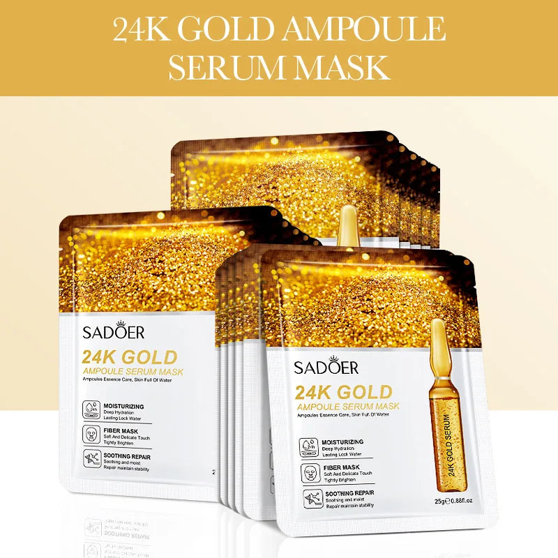 15pcs 24k GOLD HYALURONIC ACID FACE MASK