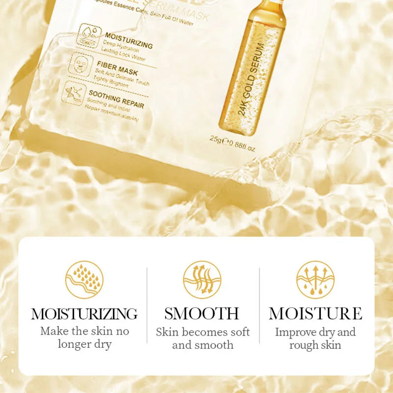 15pcs 24k GOLD HYALURONIC ACID FACE MASK