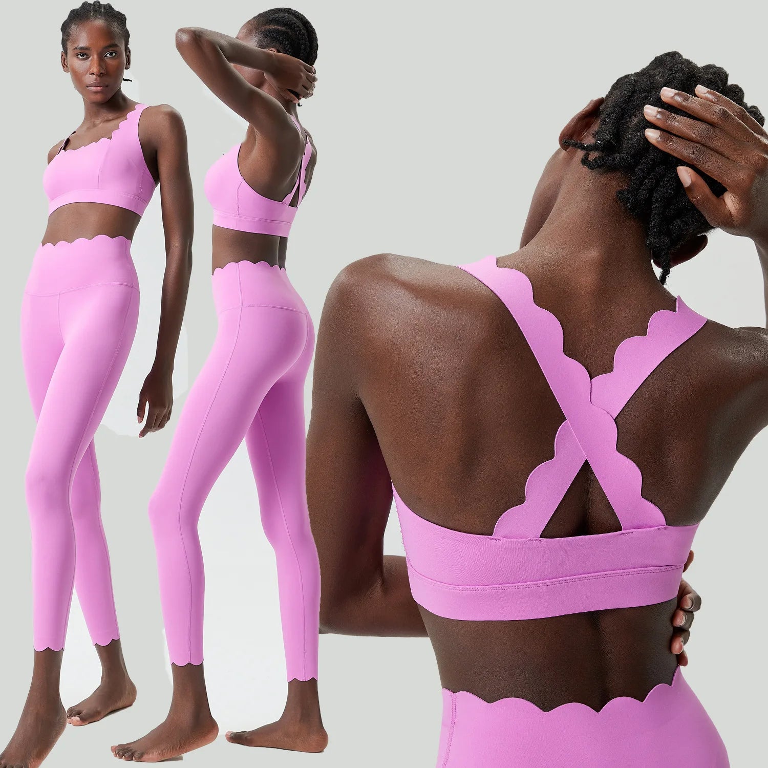 TWO PIECES FITNESS YOGA PURPLE SET