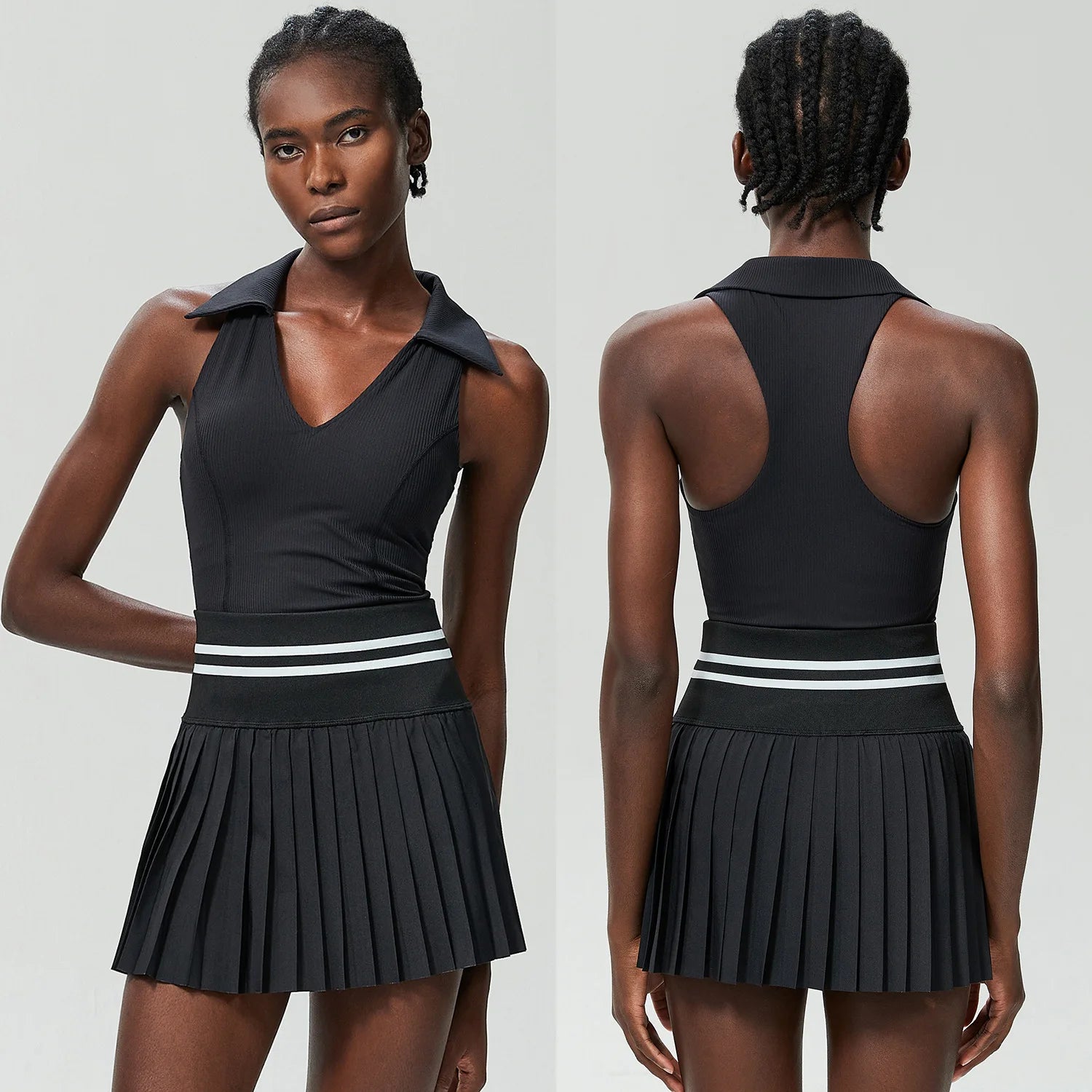 TWO PIECES TENNIS BLACK SET