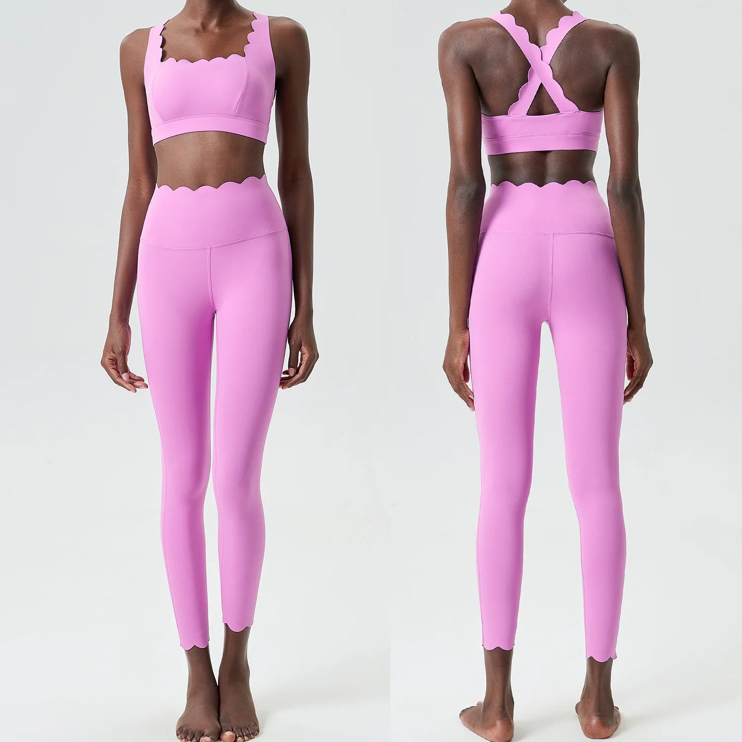 TWO PIECES FITNESS YOGA PURPLE SET