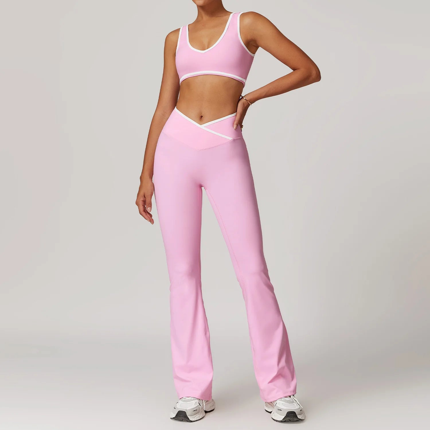 2PCS WOMEN FITNESS PINK SET