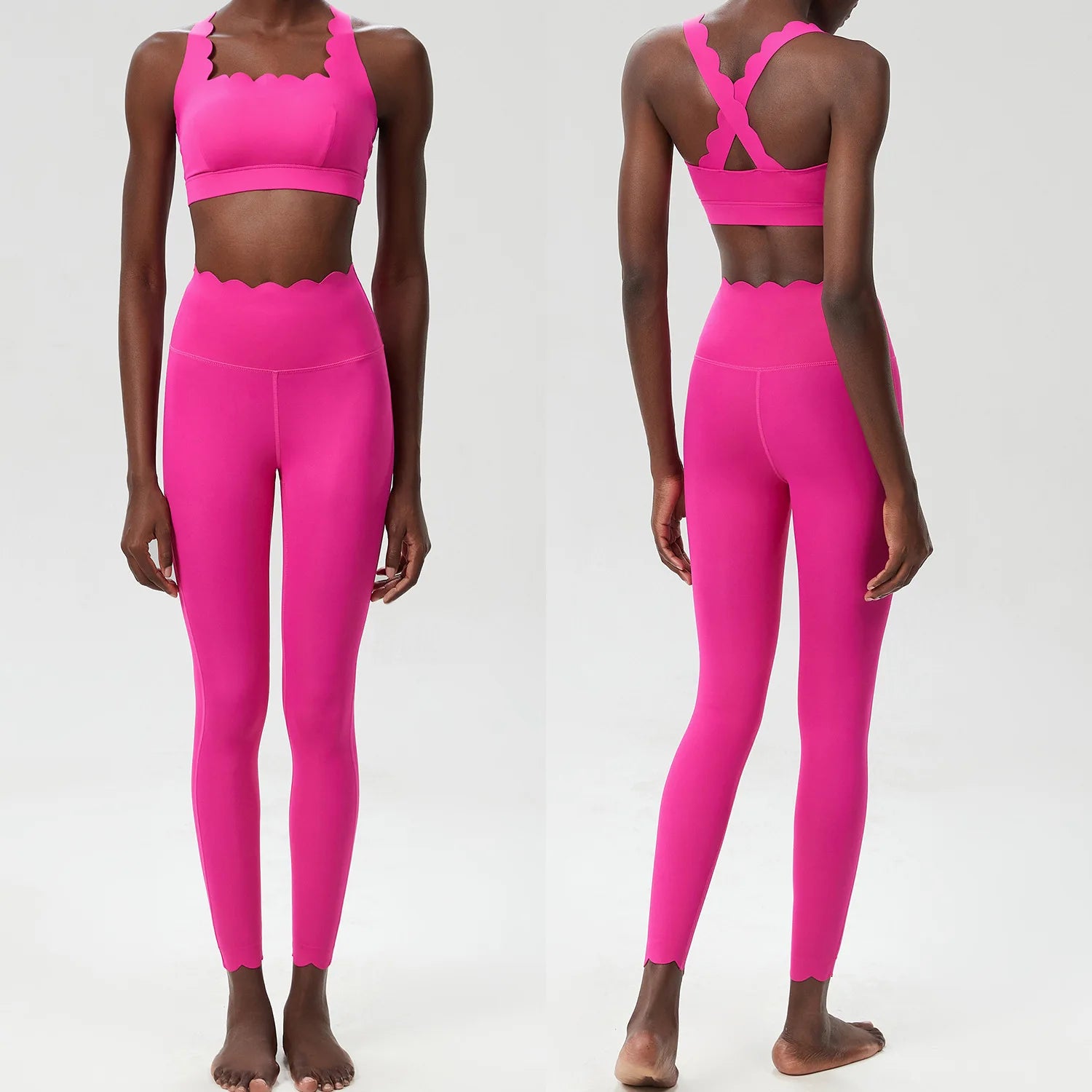TWO PIECES FITNESS YOGA RED SET