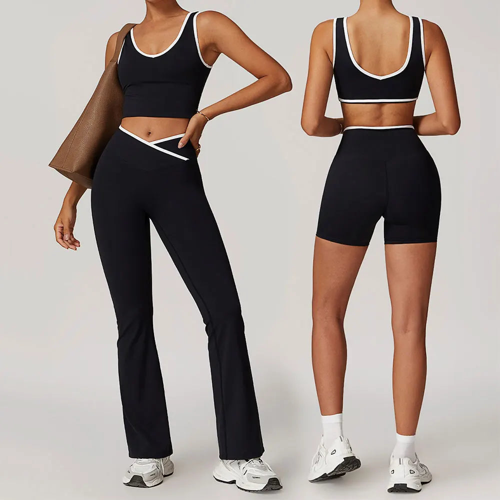 2PCS WOMEN FITNESS BLACK SET