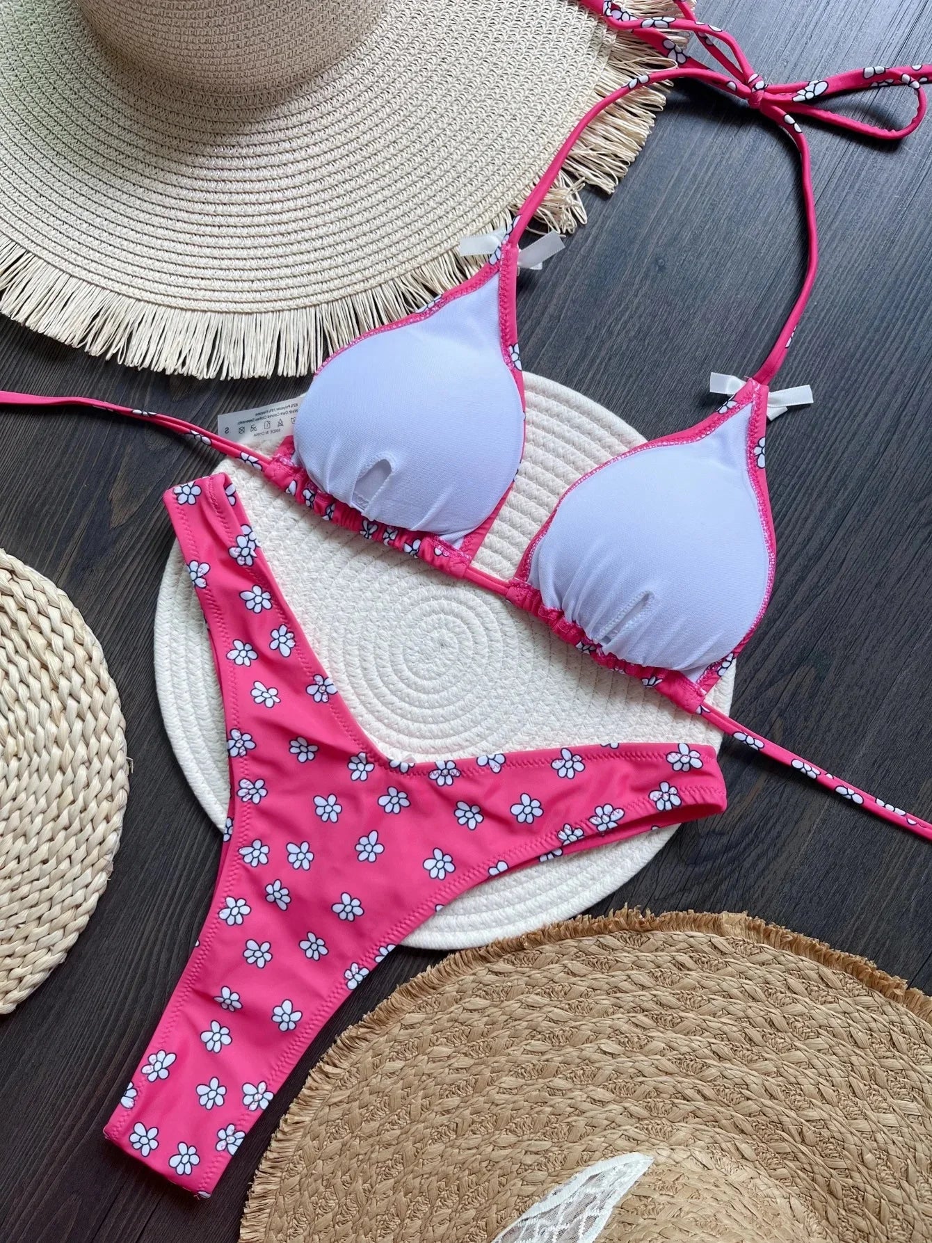 TWO-PIECES BIKINI FLOWERS PRINTED