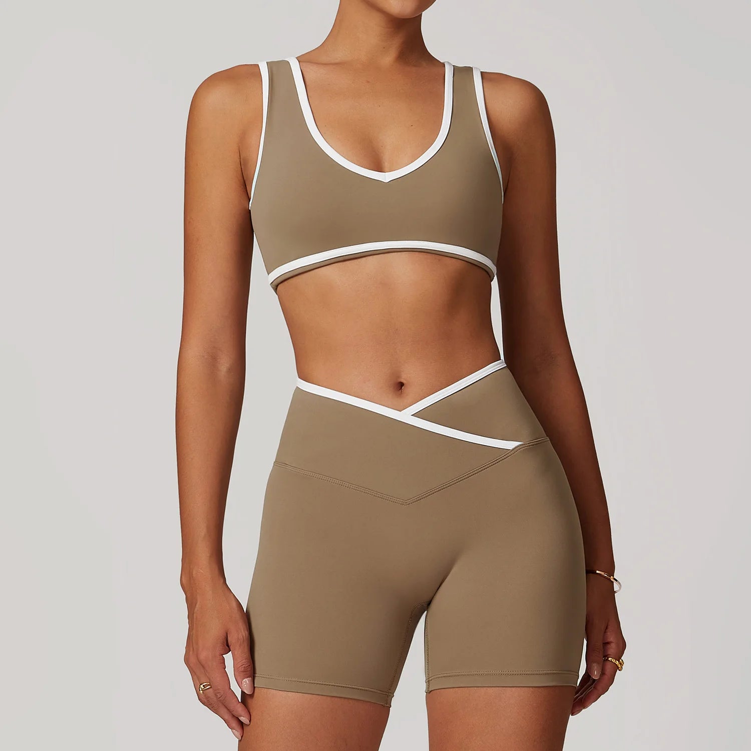 2PCS WOMEN FITNESS COCOA SET