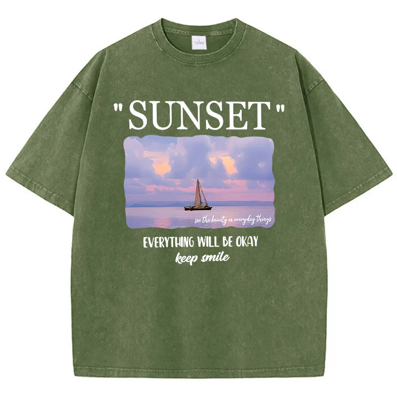 DARK GREEN SUNSET T-Shirts