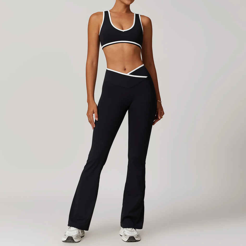 2PCS WOMEN FITNESS BLACK SET